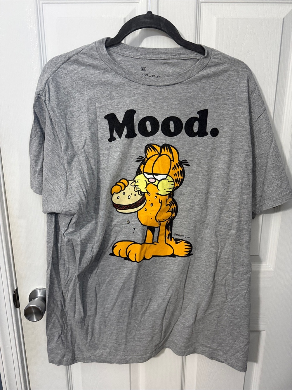 Ripple Junction Gray Garfield Logo Tee with Black Print